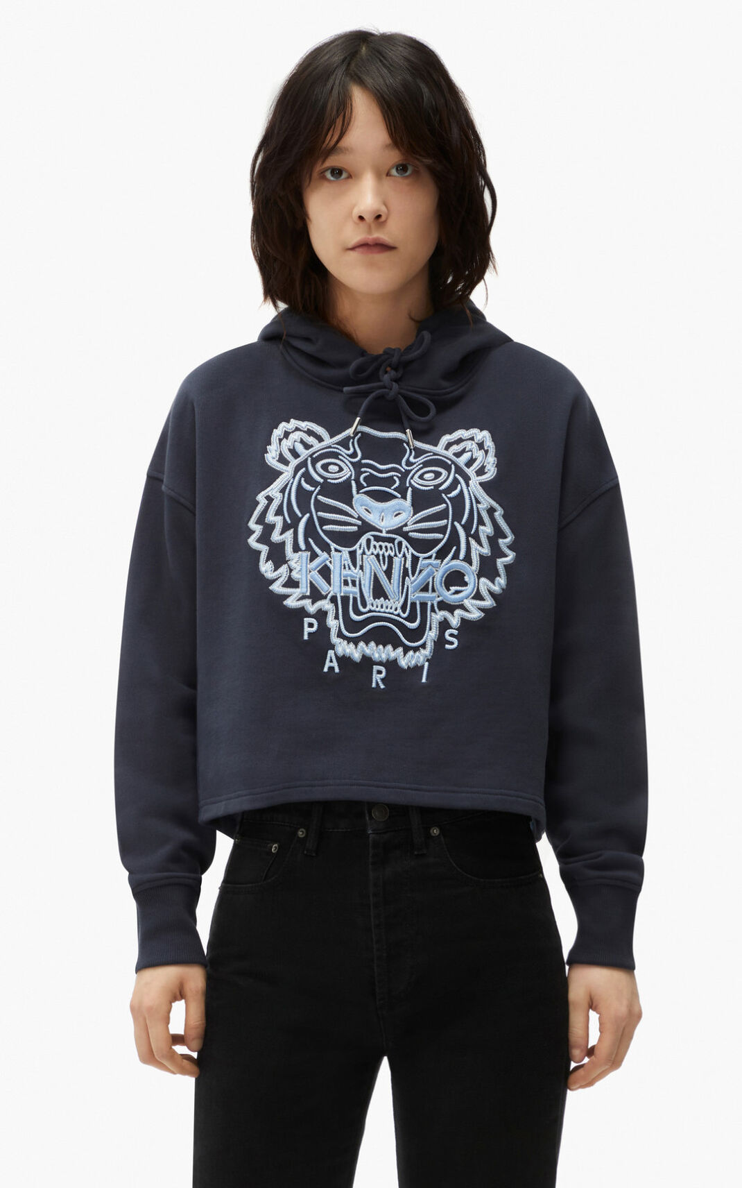 Sweat A Capuche Kenzo Femme Tiger boxy Bleu Noir WRLEX-8106